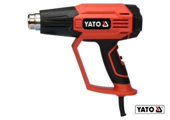YATO Фен технічний мережевий YATO: 1.6 кВт, 50-650°C, 250-500л/хв, 2 режими, регулятор тем-ри+5насад