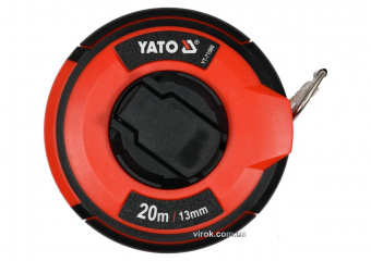 YATO Рулетка вимірювальна сталева YATO : L= 20 м, b= 13 мм, ручне змотування, закритий корпус  | YT-