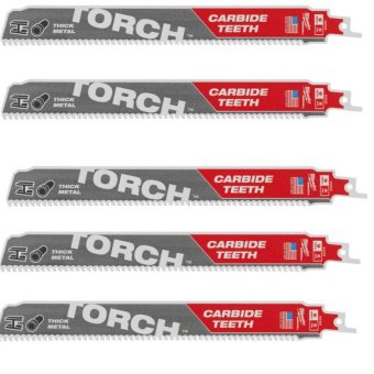 MILWAUKEE Полотно для шабельних пил TORCH CARBIDE, 230х3,1мм, (5шт), (метал)