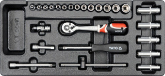 YATO Вклад до інструментальної шафи YATO, торцеві ключі з квадр. 1/4", 25 елем.  | YT-5541