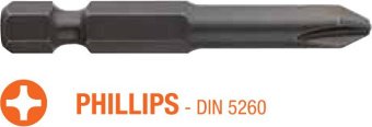 USH Насадка викруткова Industry Phillips PH0 x 50 мм подовжена, Уп. 10 шт. | UUSG0013020
