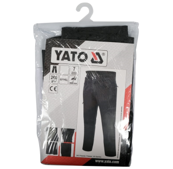 YATO Штани робочі для літнього сезону, чорні YATO, розмір M; 7 кишень, 94%- поліестер, 6%-еластан  |