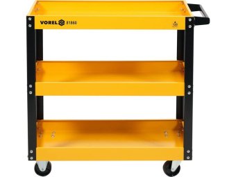 Візок для майстернь VOREL, 3 полки, на 4-х колесах, 77,5 х 76 х 35,5 см, макс. навантаж- 120 кг [1]