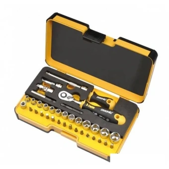 Набор головок и бит FELO-R-GO XL 1 / 8-9 / 16 мм, реверсивная ручка. удлинители. переходник, 36 шт.