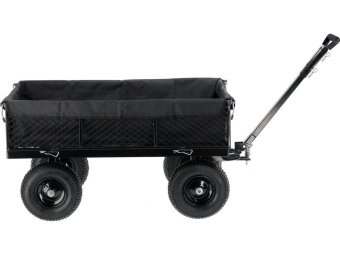 Візок присадибний з відкидн борт і чохлом на 4 колес YATO з повор дишлом, 130х59х25см, навант- 450кг