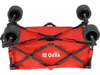 Візок присадибний розкладний на 4 колесах YATO з поворот дишлом,ємність- 82х 44х 28см, навант 100кг