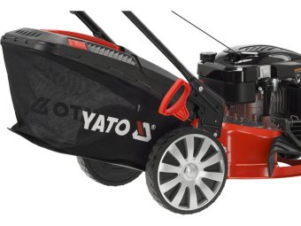 Газонокосарка бензинова YATO з приводом: 3,5кВт, ширина різання: Ø= 53 см, травозбірник- 62л