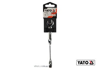 YATO Ключ ріжково-накидний, кручений 90° з тріщаткою YATO : М= 10 x 167 мм, HRC 40-45, Cr-V  | YT-01