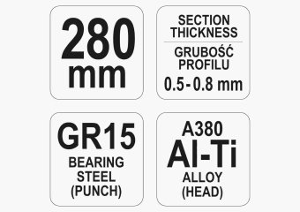 YATO Кліщі для з'єднання металевих профілів t≤ 0.8 мм YATO : L= 280 мм  | YT-51311