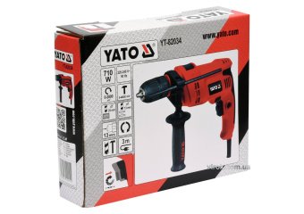 YATO Дриль ударний мережевий YATO : P= 710 Вт, самозатискний патрон Ø≤ 13 мм  | YT-82034