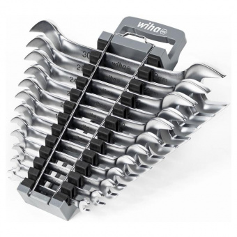 WIHA Набор двусторонних рожковых гаечных ключей 13 предметов с держателем от 6 до 32 mm | W44753