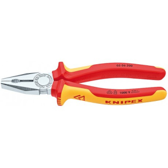 KNIPEX Плоскогубцы комбинированные 200 мм VDE 03 06 200 | 03 06 200