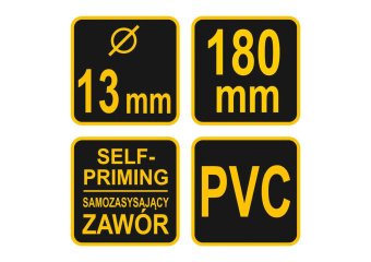 VOREL Шланг для зливу рідин самовсмоктуючий, зі зворотним клапаном : Ø=13 мм, L= 180 см, PVC  | 8300