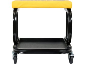 Табурет на 4 колесах VOREL з полкою для інструментів, навантаж.- 115 кг, сідло- 355x 195x 40 мм [5]