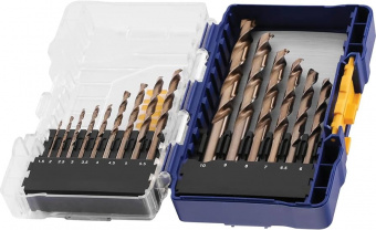 IRWIN Набор свёрл HSS-E COBALT 15шт. : 1.5/2/2.5/3/3.5/4/4.5/5/5.5/6/6.5/7/8/9/10мм, | IW3036501