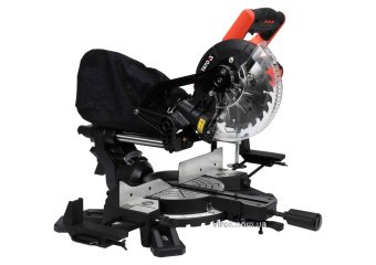 YATO Пила торцьовальна з протяжкою і лазером YATO: P= 1.5кВт, Ø=185/30мм, 4500 об/хв. різ 0°/45°-60/