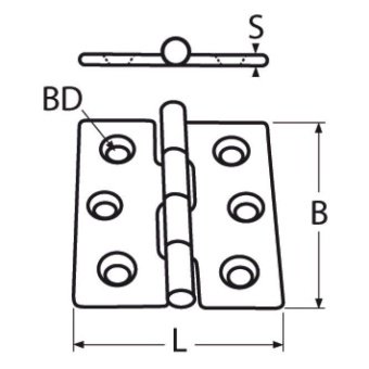 Петля нержавеющая 8149386050 60x50x0.8 (AISI 304)