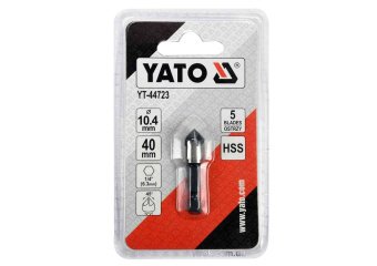 YATO Зенкер конічний по металу YATO : HSS, Ø= 10.4 мм, l= 40 мм, 5 пругів, HEX- 1/4"  | YT-44723