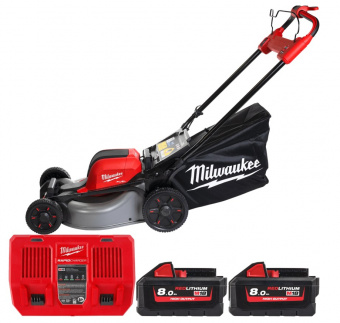 MILWAUKEE Газонокосарка самохідна акумуляторна, M18 F2LM46-802, 46см (+зар.пр.,2акум.Х8Аг)