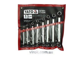 YATO Ключі гнуто - накидні YATO : CrV, М= 6х7-20х22 мм, Набір 8шт.  | YT-0396