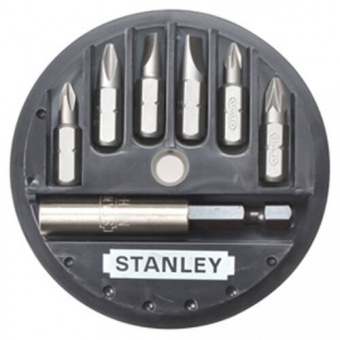 STANLEY 1-68-737 Биты в наборе 7 ед. (S -5.0мм, 6.5мм - Ph 0, 1, 2 - Pz 1, 2 + держатель) на блистер