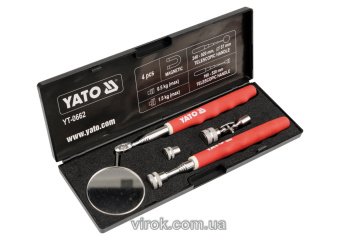 YATO Схоплювач магнітний + зеркало на телескопічних тримачах для огляду YATO, наб. 2 елем.  | YT-066