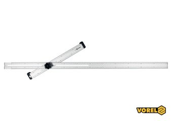 VOREL Кутник алюмінієвий регулювальний : 1200 х 320 мм, з розмітками кутів 30-75°  | 18375