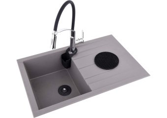 FALA Змішувач води "FLEXIBLE-2" для раковини з гнучкою чорною лійкою, регулюв. потоку води, l=60 см 