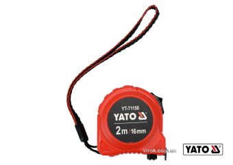 YATO Рулетка YATO: L=2м x16 мм, з сталевою стрічкою, нейлоновим покриттям, подвійним блокуванням  | 
