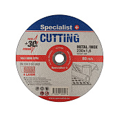 Specialist+ 250-02316 Диск абразивний відрізний по металу/нержавіючій сталі CUTTING 230x1,6x22