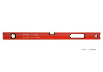 YATO Рівень алюмінієвий з магнітом YATO : L= 80 см. 2 капсули, 1 ручка  | YT-30062