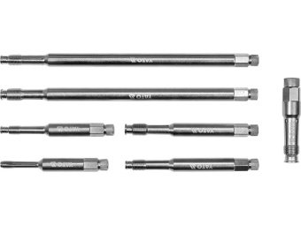 Мітчики різьбові для гнізд "свічок" запалювання YATO M8- М18, l= 80-260 мм, 7 елем. [10]