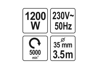YATO Вібратор для укладання бетону мережевий YATO : 1200 Вт, з булавою l= 3 м, Ø= 35 мм  | YT-82600