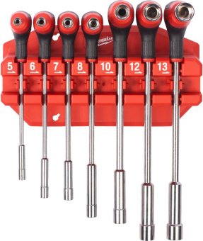 MILWAUKEE Набір ключів Г-образних с 6гр. головками з комфортною ручкою, (5/6/7/8 /10/12/13мм) (7шт) 