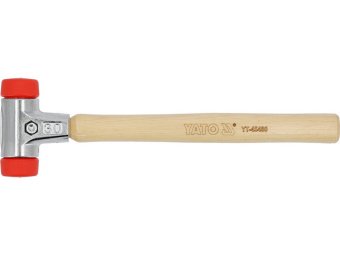 Молоток по бруківці YATO обух з високопружного ПЕ m= 522 г Ø= 30 мм, дерев'яна ручка, заг l= 300 мм