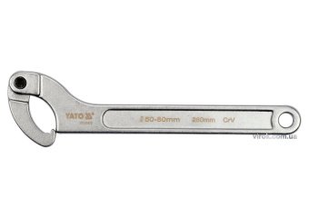 YATO Ключ гаковий з носиком на шарнірі в діапаз. M= 50-80 мм YATO, Хр-Ванад., L= 280 мм  | YT-01672
