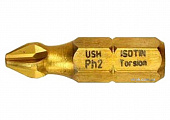 USH Насадка викруткова ISOTIN Phillips PH2 x 25 мм. Torsion, титанове покриття. Уп. 10 шт. | UUSG002