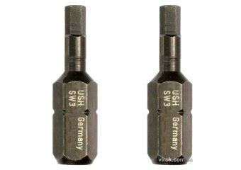 USH Насадка викруткова HEX М4 x 25 мм. шестигранна. Уп. 2 шт.(блістер) | UUST0012072/2