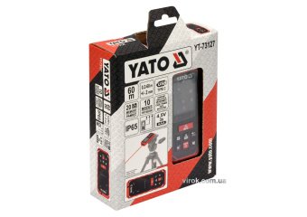YATO Дальномір лазерний YATO, 10 режимів,з діапазоном 0.2- 60 м, похибка ±2 мм, 20 вимірів в памяті 