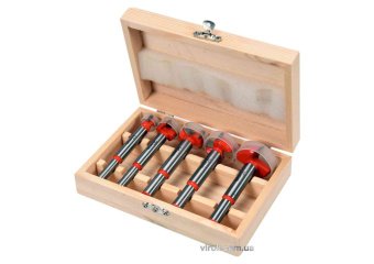 YATO Набір свердл-фрез по дереву YATO : Ø= 15-35 мм, зі шпинделями Ø= 8, 10 мм, у футлярі, 5 шт.  | 