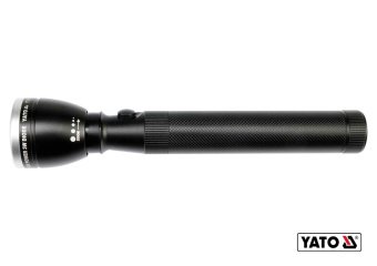 YATO Ліхтар діодний 3Вт на батарейки 2xR14 (2xC) і 3 режими світла; 228х47 мм, водонепроникний, чохо