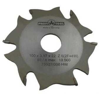 Диск пильный по дереву 100х3.97х3.0х22 мм, LAMELLO-System, 2+4, форма зуба F+W, для пазов PROFITOOL