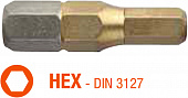 USH Насадка викруткова ISOTIN HEX 5 x 25 мм. шестигранна, титанове покриття. Уп. 10 шт. | UUSG021207