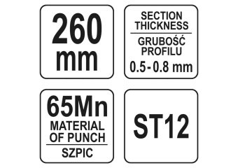 YATO Кліщі для з'єднання металевих профілів t≤ 0.8 мм YATO : L= 260 мм  | YT-51312