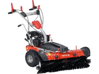 Підмітальна машина бензинова YATO: двигун- 3,5 кВт, зона підмітання- 1 м, швидкість- 0,7- 1,2 м/с