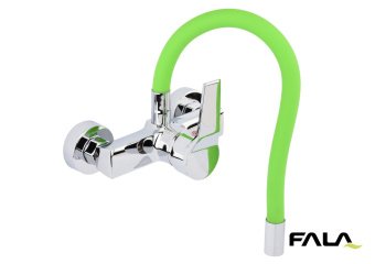 FALA Змішувач води настінний "FLEXIBLE" з гнучкою зеленою лійкою  | 75674