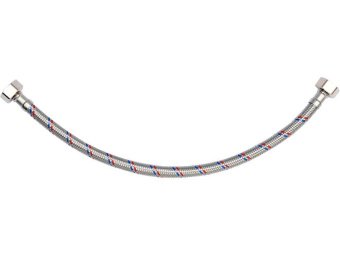 Шланг водопровідний з опліткою з нерж сталі FALA l= 400мм, Ø= 8/12, з'єднання F-1/2" х F-1/2" 1 МПа