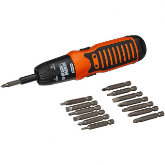 Black & Decker Набор бит , Phillips, Slotted, Pozidriv,Torx, Square, на батарейках типа АА, блистер