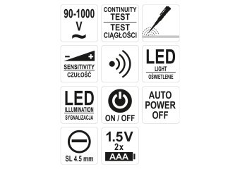 YATO Індикатор напруги мережі YATO контрольний, 90-1000 В, плоский шліц SL4.5 мм  | YT-28310