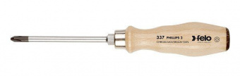 FELO Отвертка ударная PН1х80х95 мм деревянная ручка // 33710290